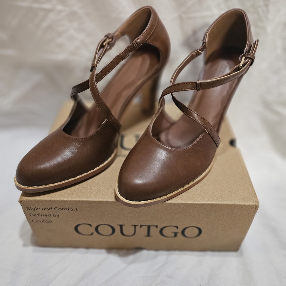 Coutgo Vintage-Style D'Orsay Heels